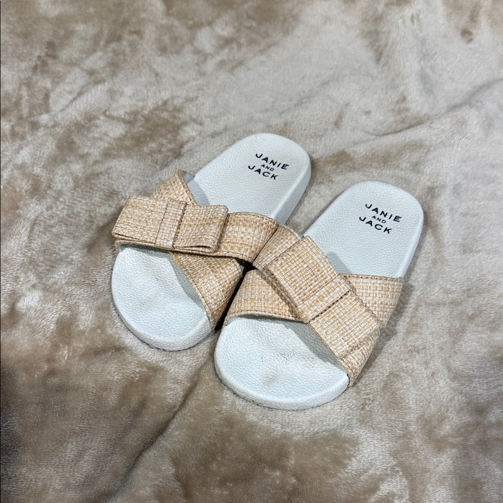 Janie and Jack Tan Slide Sandals